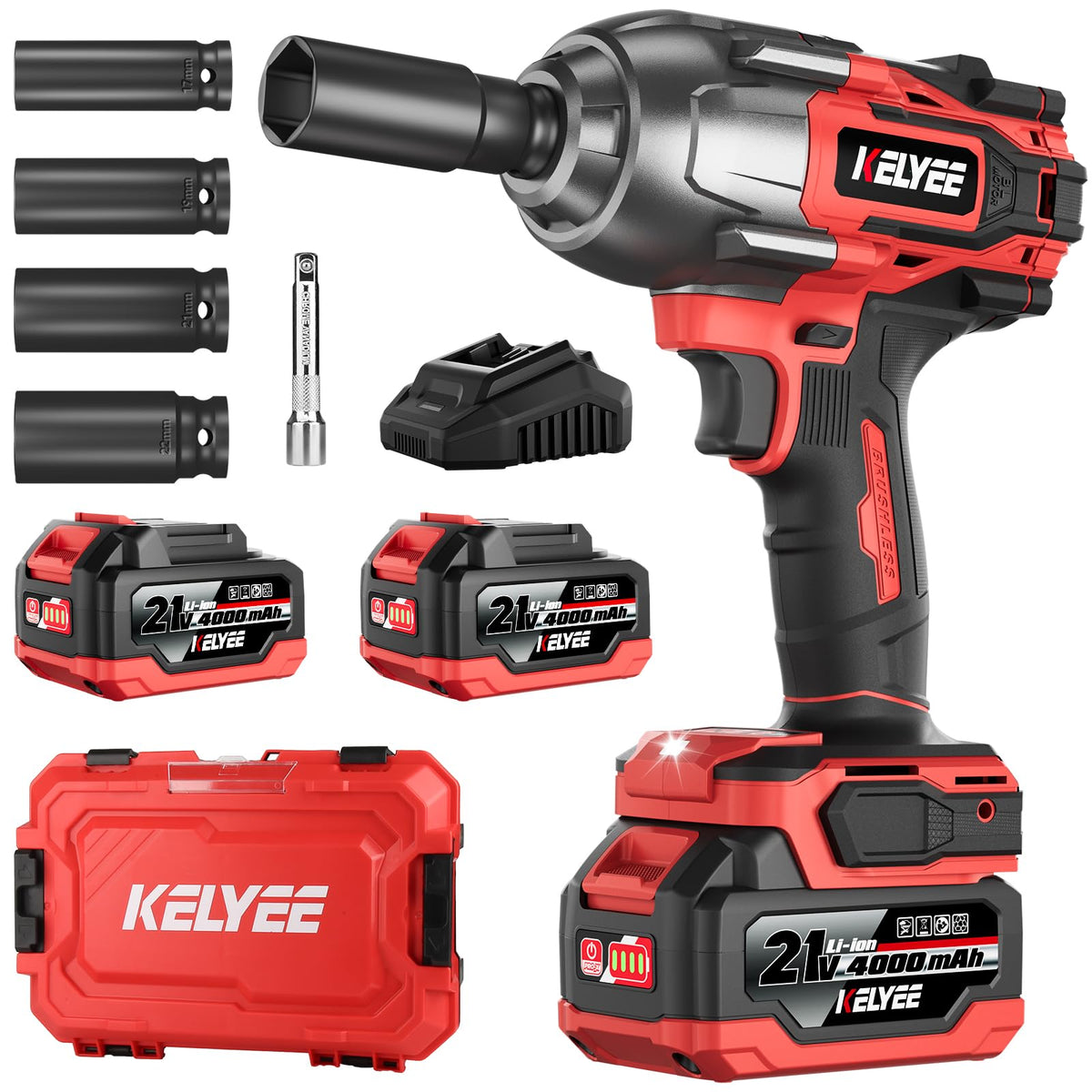 KELYEE cordless impact wrench delivering high torque for stubborn bolts.