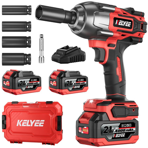 KELYEE cordless impact wrench delivering high torque for stubborn bolts.
