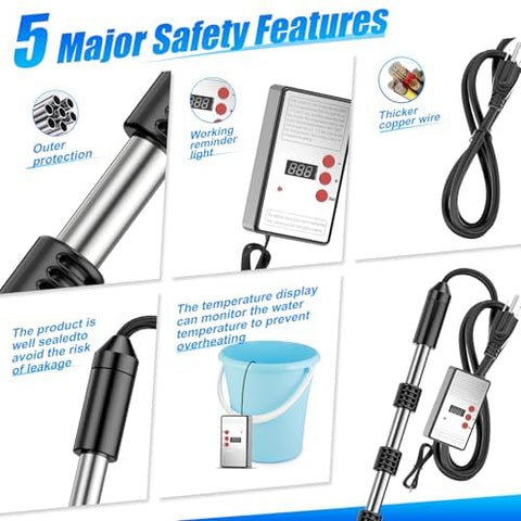 kemcar immersion heater portable design fits basins, buckets, and RVs