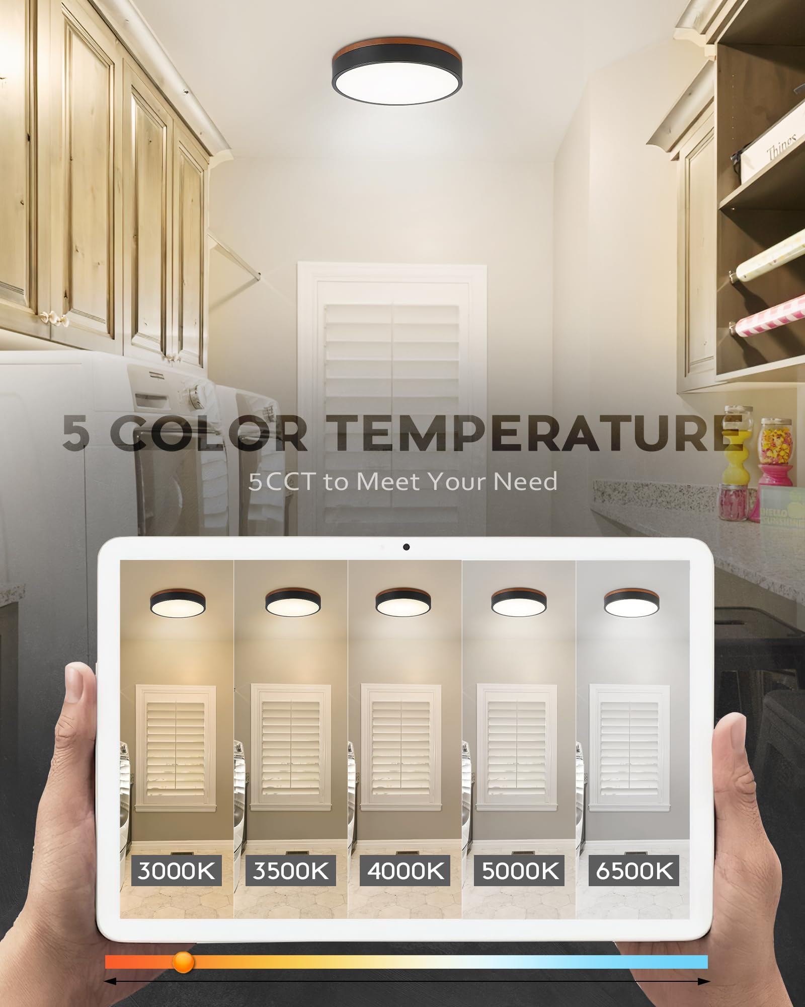 Energy-efficient 24W LED reduces power usage while brightening spaces.