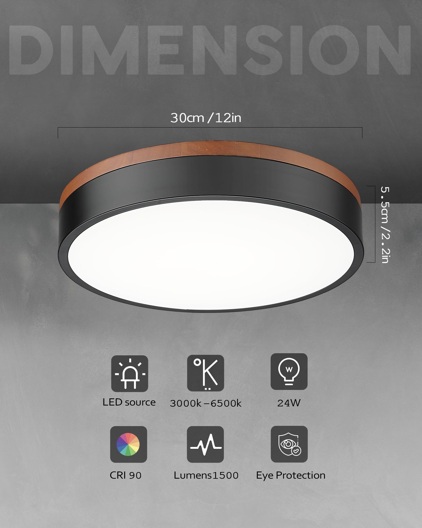 Eye-friendly lighting reduces strain for reading and work.