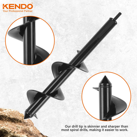 KENDO auger drill bit size 3.54x15.7 inches for larger planting holes
