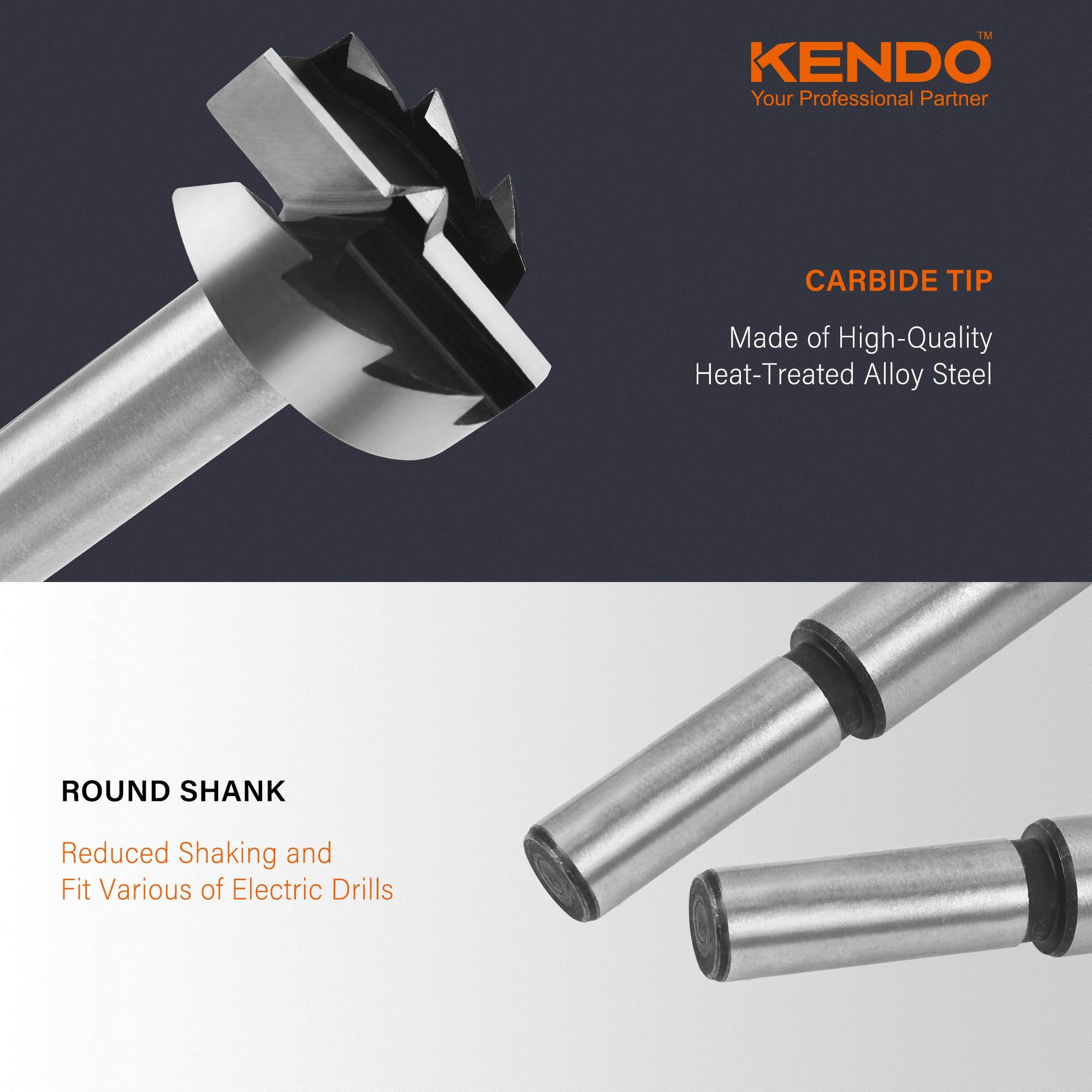 Kendo forstner bit 1/2 in creates precise cavities for hinges and fixtures.