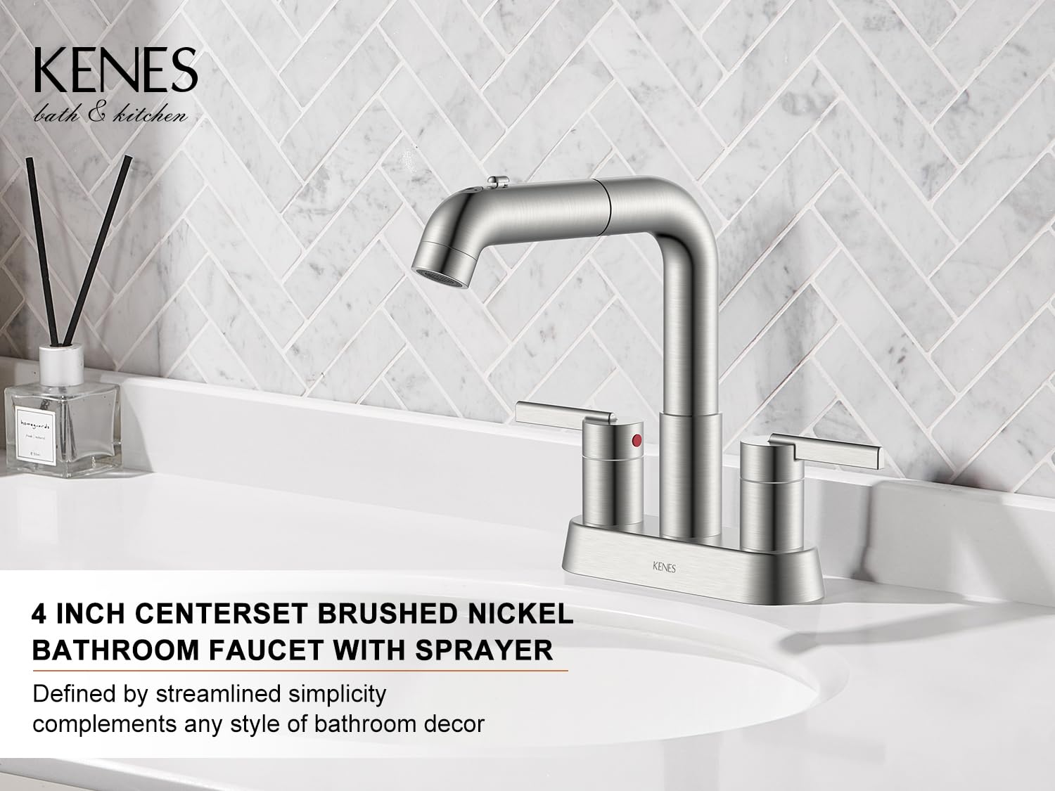 KENES faucet sprayer function showing soft bubble and strong spray