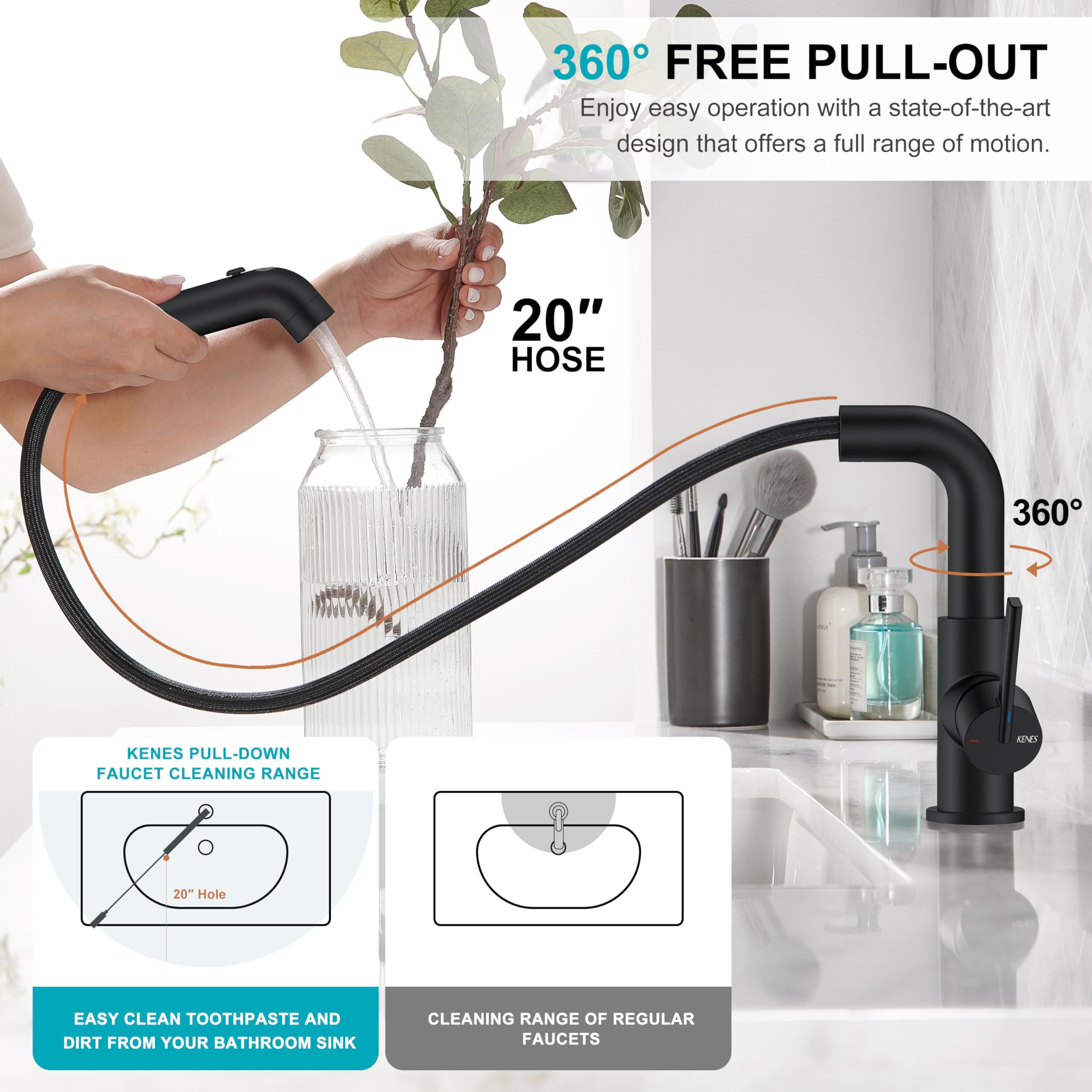 KENES two-head quick-connect design enables quick DIY installation