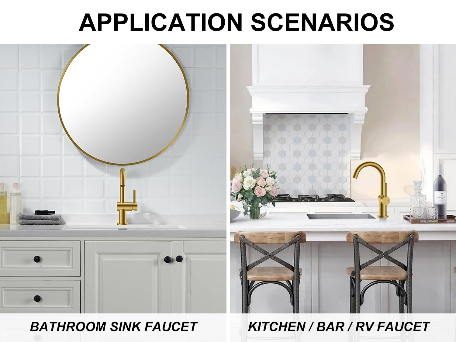 KENES brushed gold finish adds warm modern decor to any sink