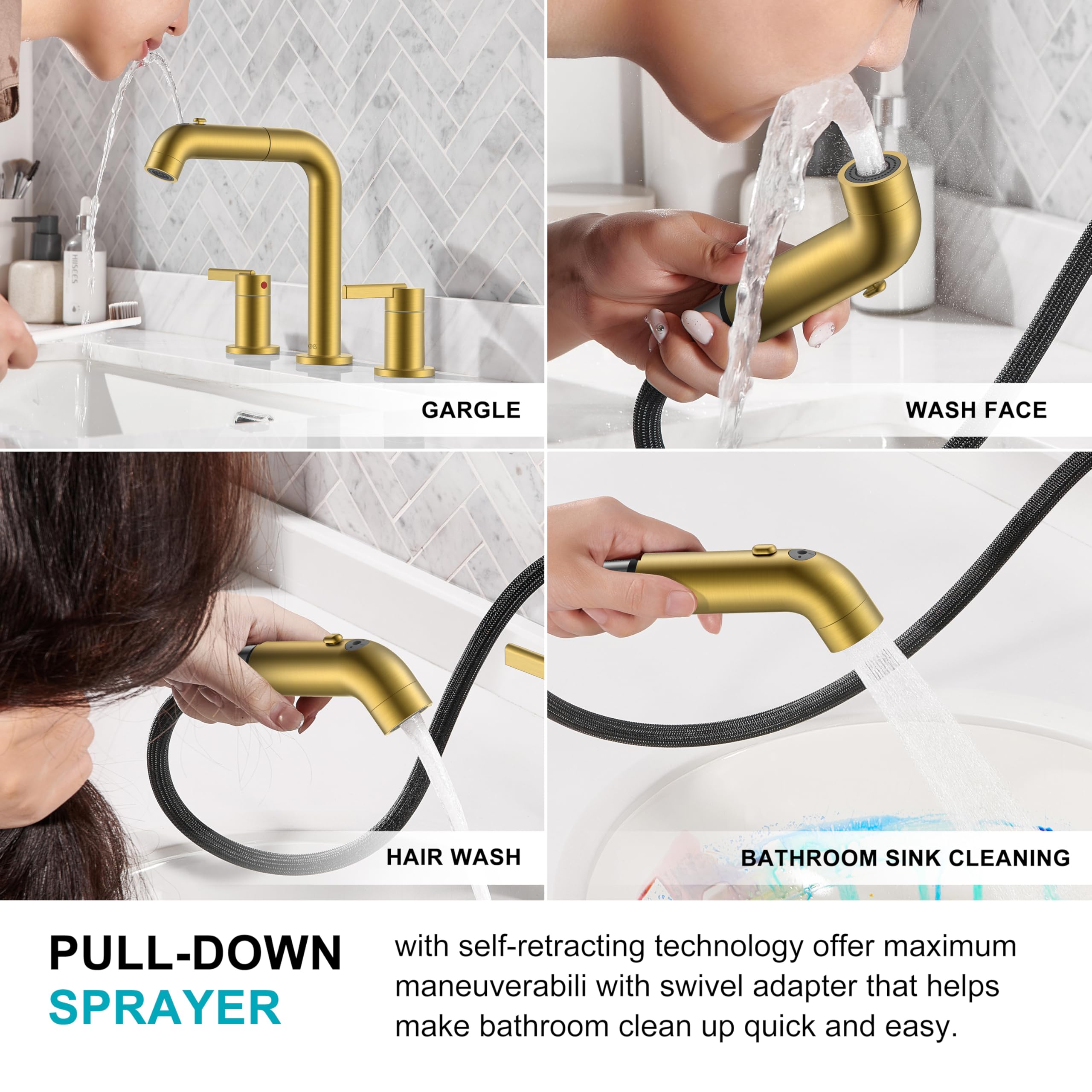 KENES pop-up drain and supply lines complete the faucet kit