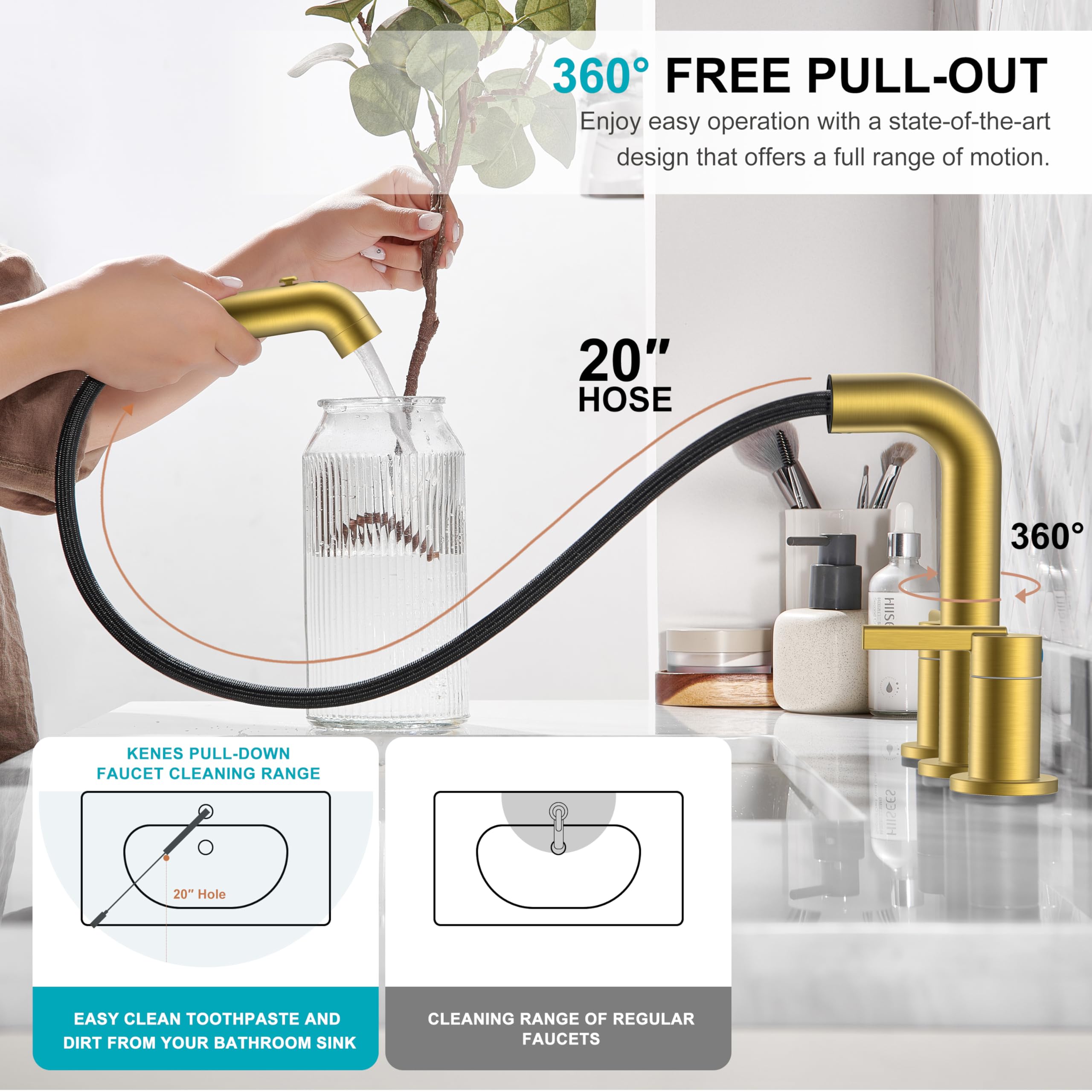 KENES upper jet gargle function for easy, controlled rinsing