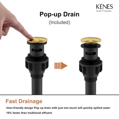KENES brushed gold vanity faucet elevating bathroom vanity aesthetics