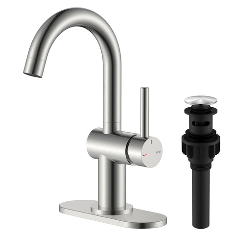 KENES KE-9005B brushed nickel bathroom faucet with 1 handle for smooth daily tasks