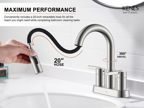 KENES LJ-9069 faucet hardware shows durable construction for daily bathroom use.