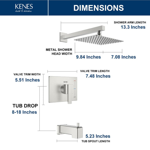 KENES brushed nickel finish detail showing durable, easy-care coating