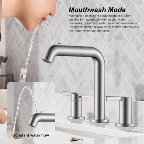 KENES brushed nickel finish resists corrosion for long-lasting shine.