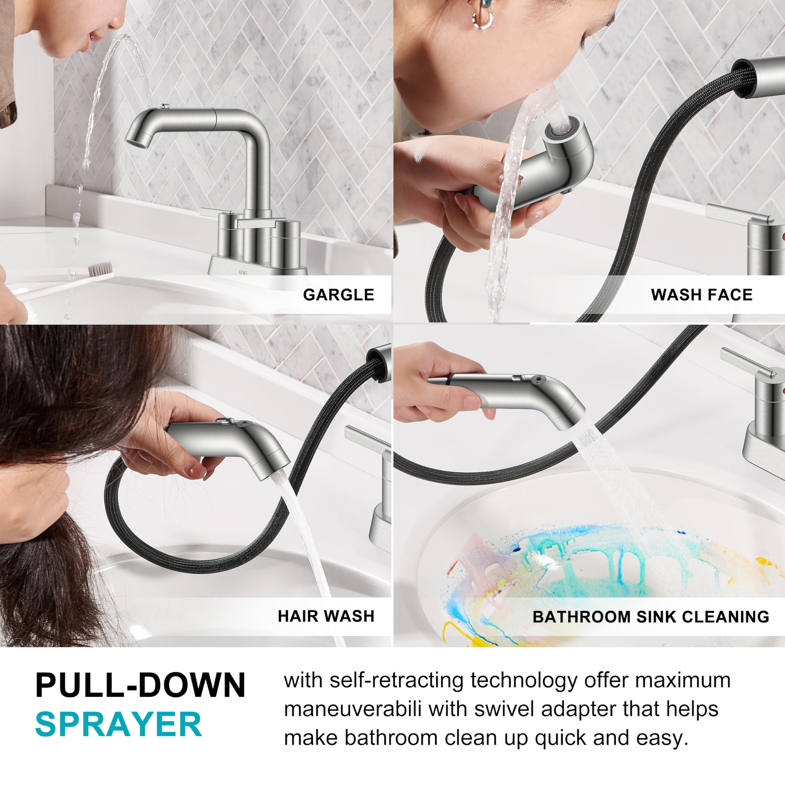KENES corrosion-resistant brushed nickel finish for daily use