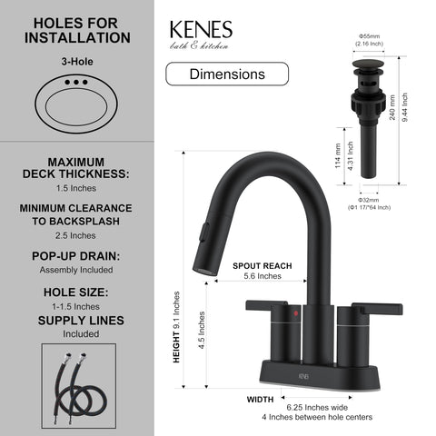KENES matte black finish stands up to wear and water exposure