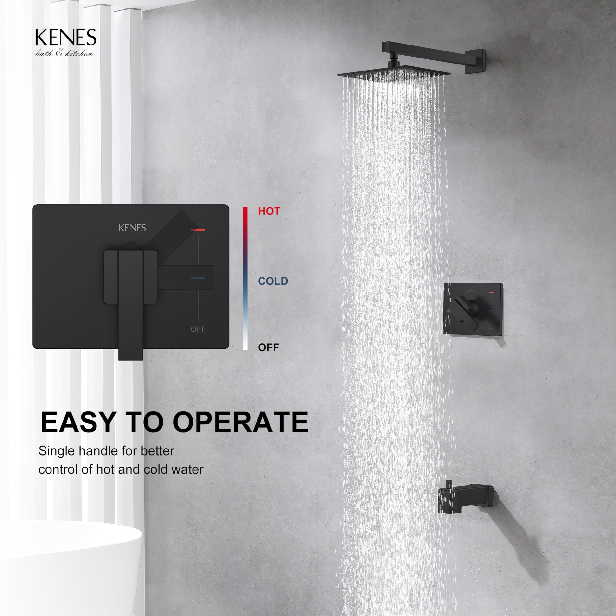 KENES KE-6024A-2 shower valve included for reliable control
