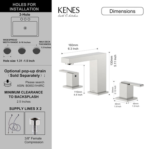 KENES KE-9050 brushed nickel finish offers a fingerprint-free, durable, stylish bathroom accent.
