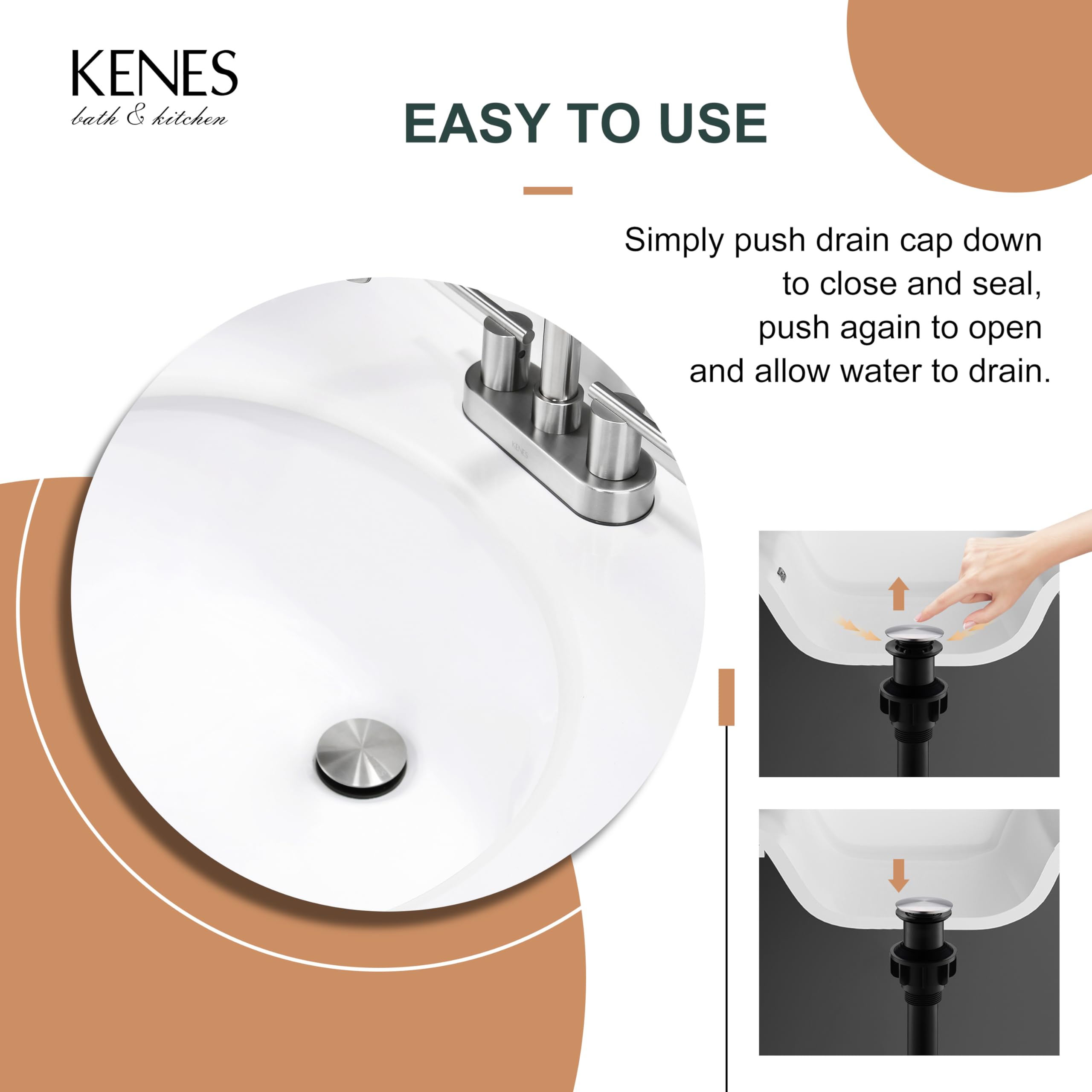 KENES KE-P300A anti-clogging drain traps debris and hair