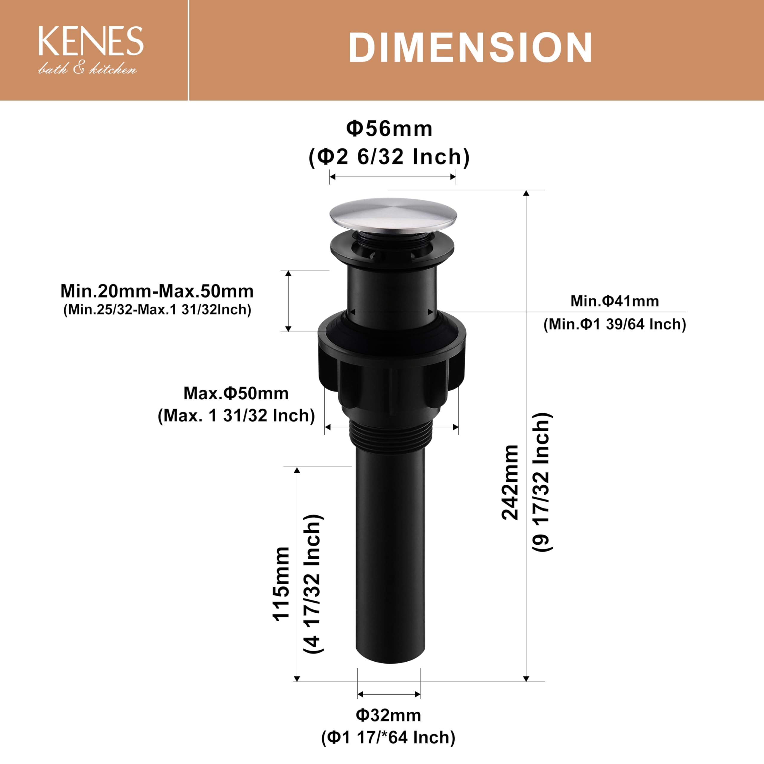 KENES KE-P300A thickened nuts install by hand for tool-free setup