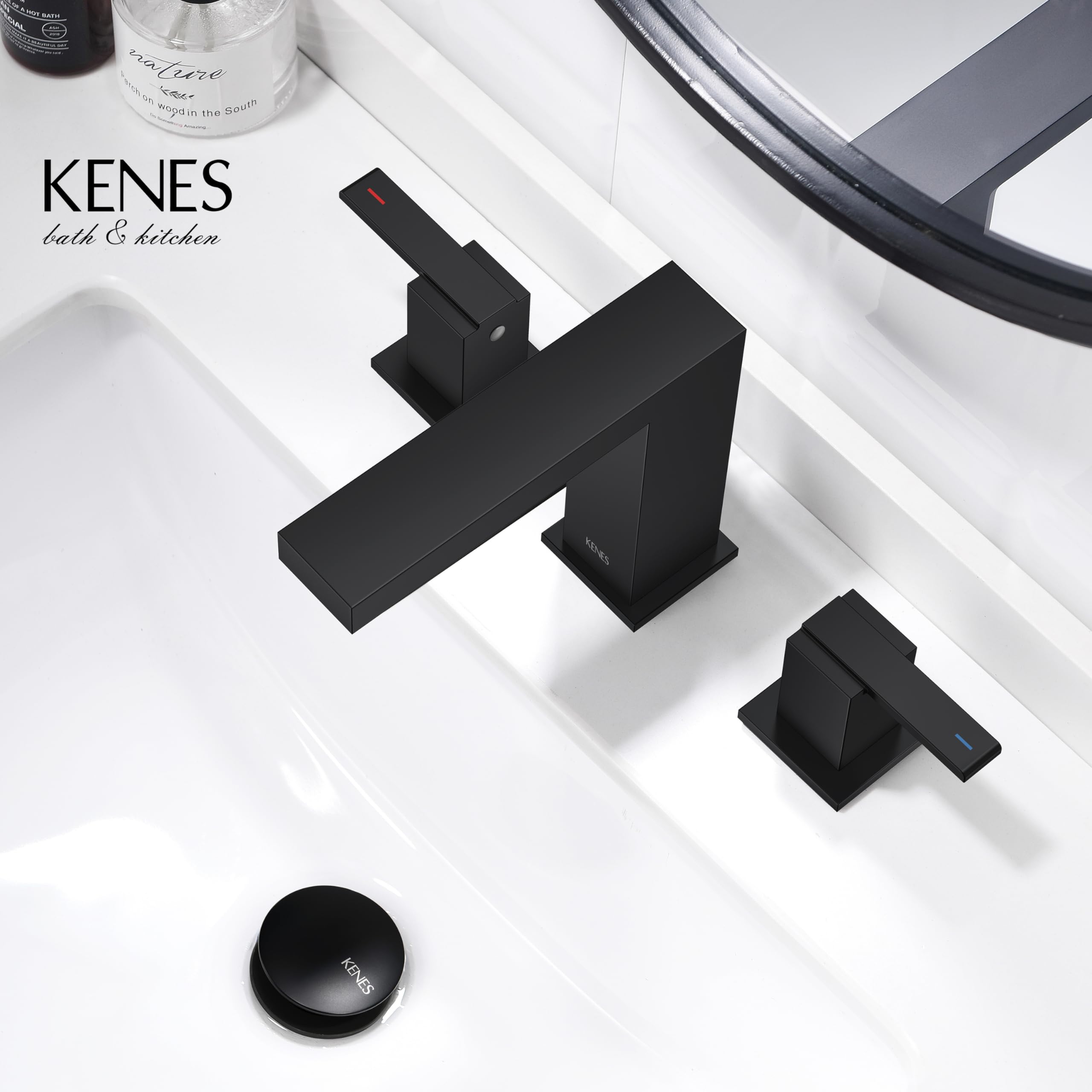 KENES KE-9050-2-P includes pop-up drain and supply lines for a complete install.