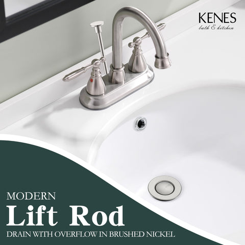 KENES LJ-P701 brushed-nickel-finish adds durable style and corrosion resistance.