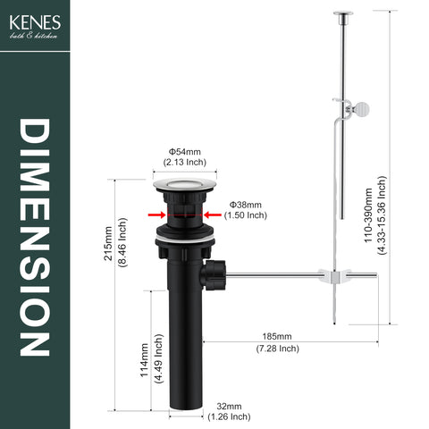 KENES LJ-P701 universal-size-fit fits common 1-1/2 and 1-3/4 inch holes.