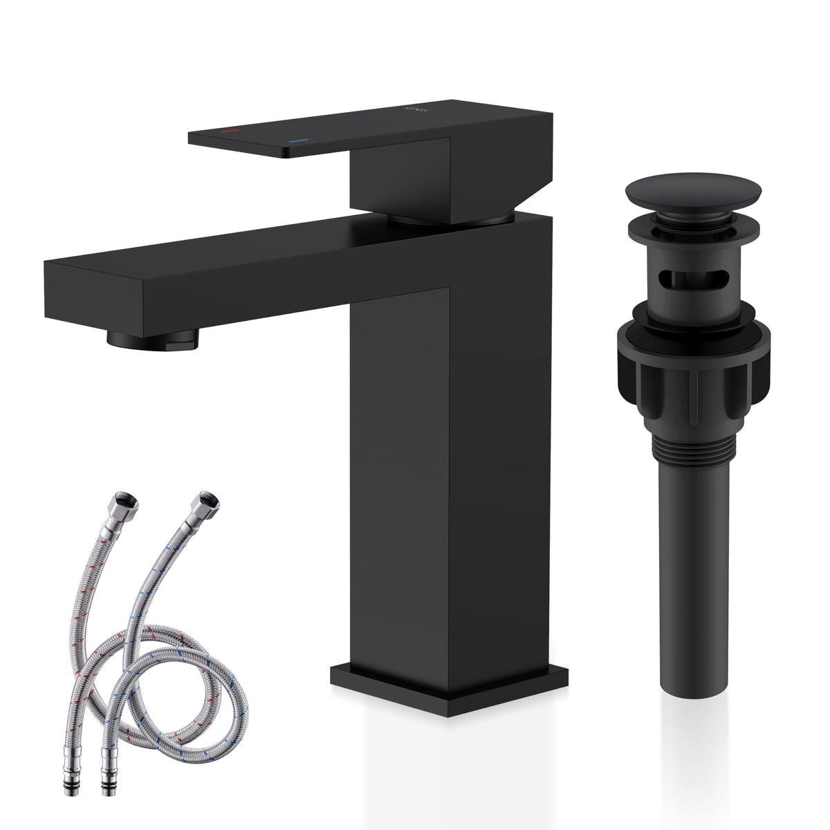 KENES LJ-9031-2 matte black faucet front view, fingerprint resistant and stylish