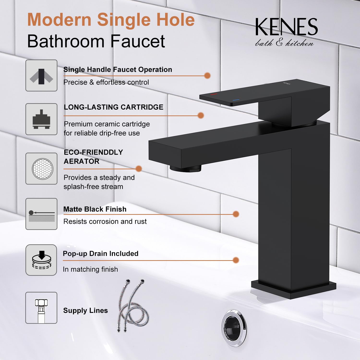 KENES LJ-9031-2 single-handle operation, smooth water control