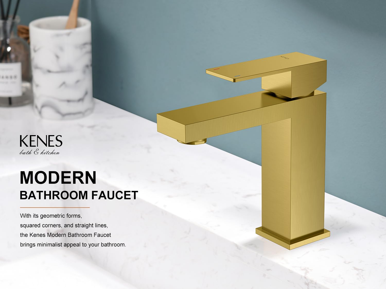 KENES LJ-9031-4 single-handle bathroom faucet simplifies one-handed control for quick everyday tasks.