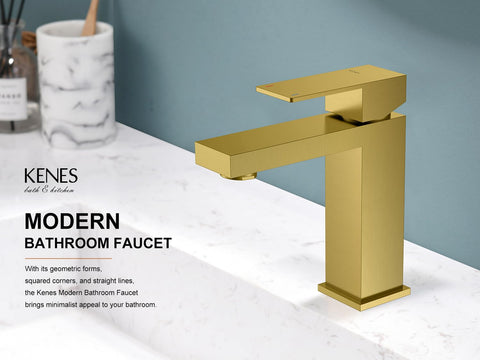 KENES LJ-9031-4 single-handle bathroom faucet simplifies one-handed control for quick everyday tasks.