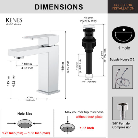 KENES LJ-9031-5 fingerprint-free chrome finish resists smudges.