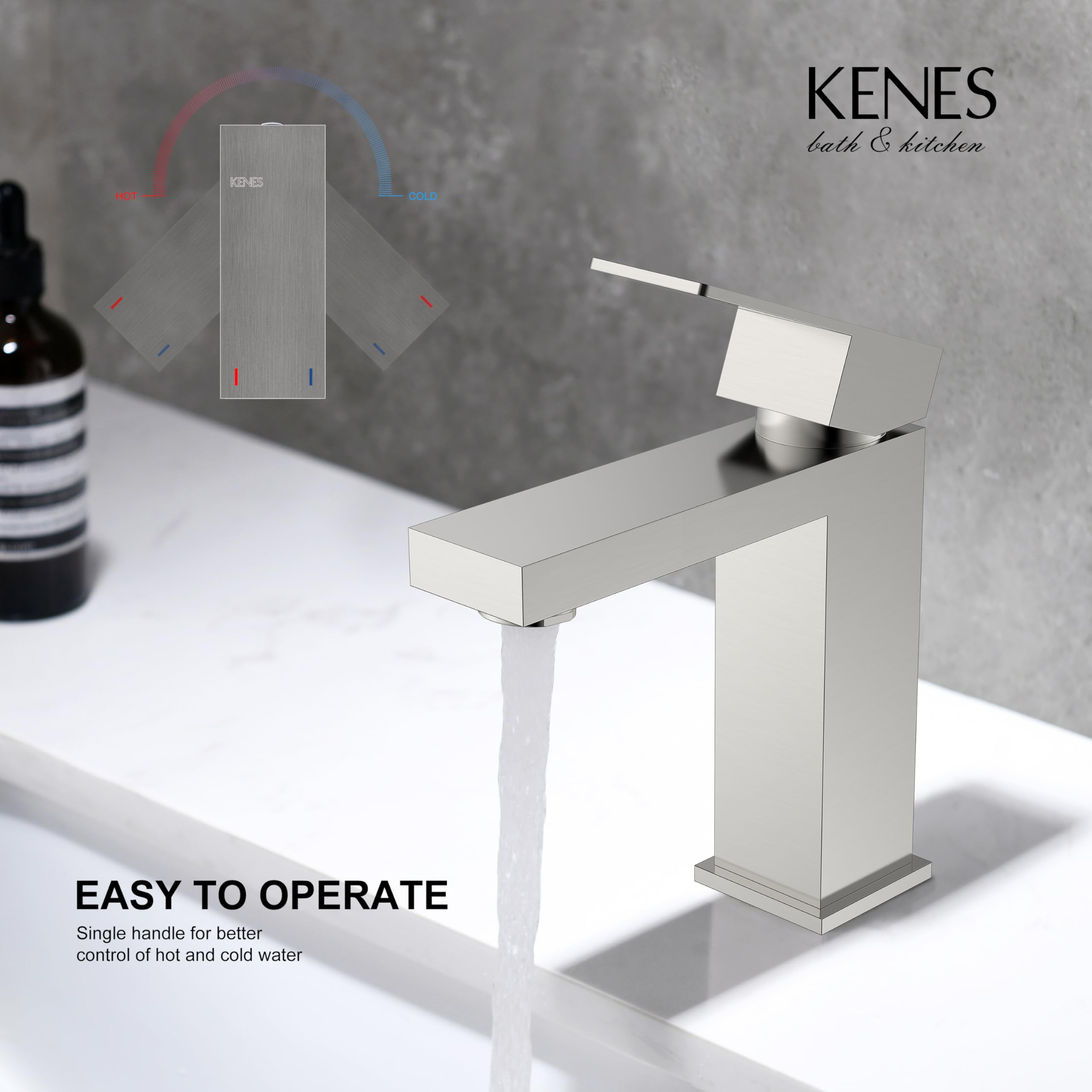 KENES LJ-9031 lever handle provides precise one-handed water control.