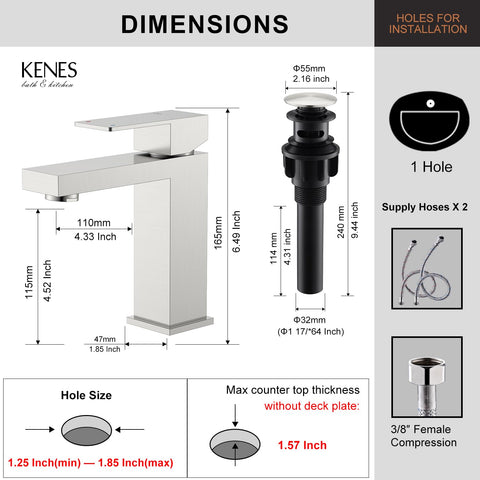 KENES LJ-9031 stainless steel supply lines resist corrosion for long-lasting use.