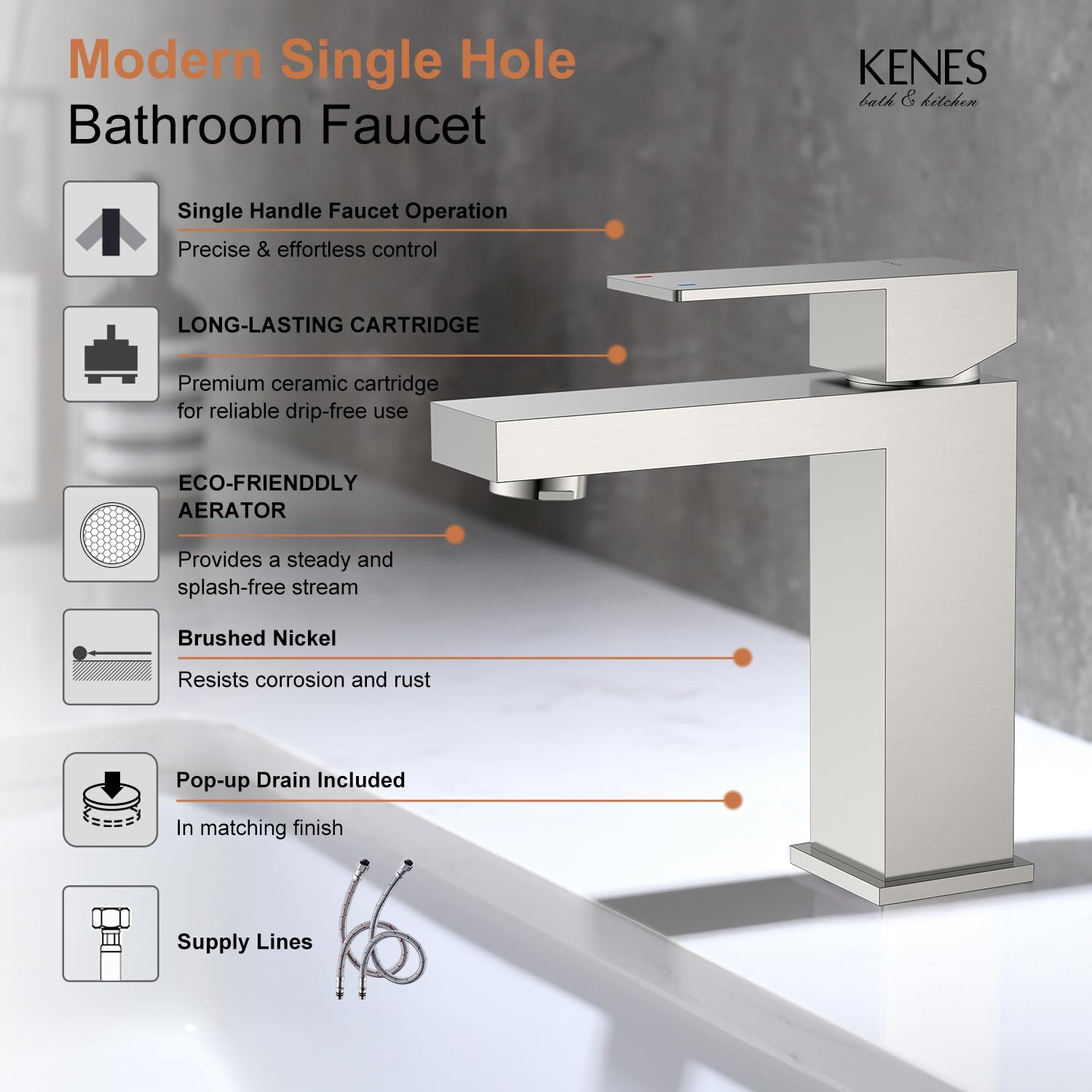 KENES LJ-9031 two-head quick connection enables DIY installation in minutes.