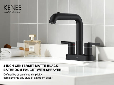 KENES faucet handle close-up showing ergonomic grip for easy control