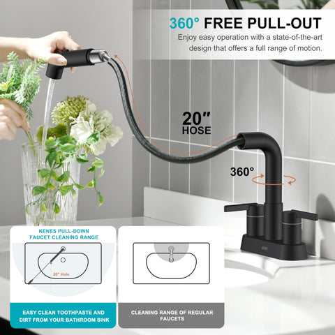 KENES pop-up drain included for a clean sink appearance