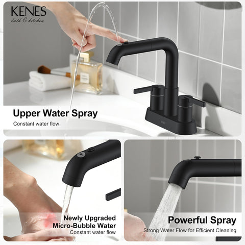 KENES sprayer head with three functions for gentle rinse and powerful spray