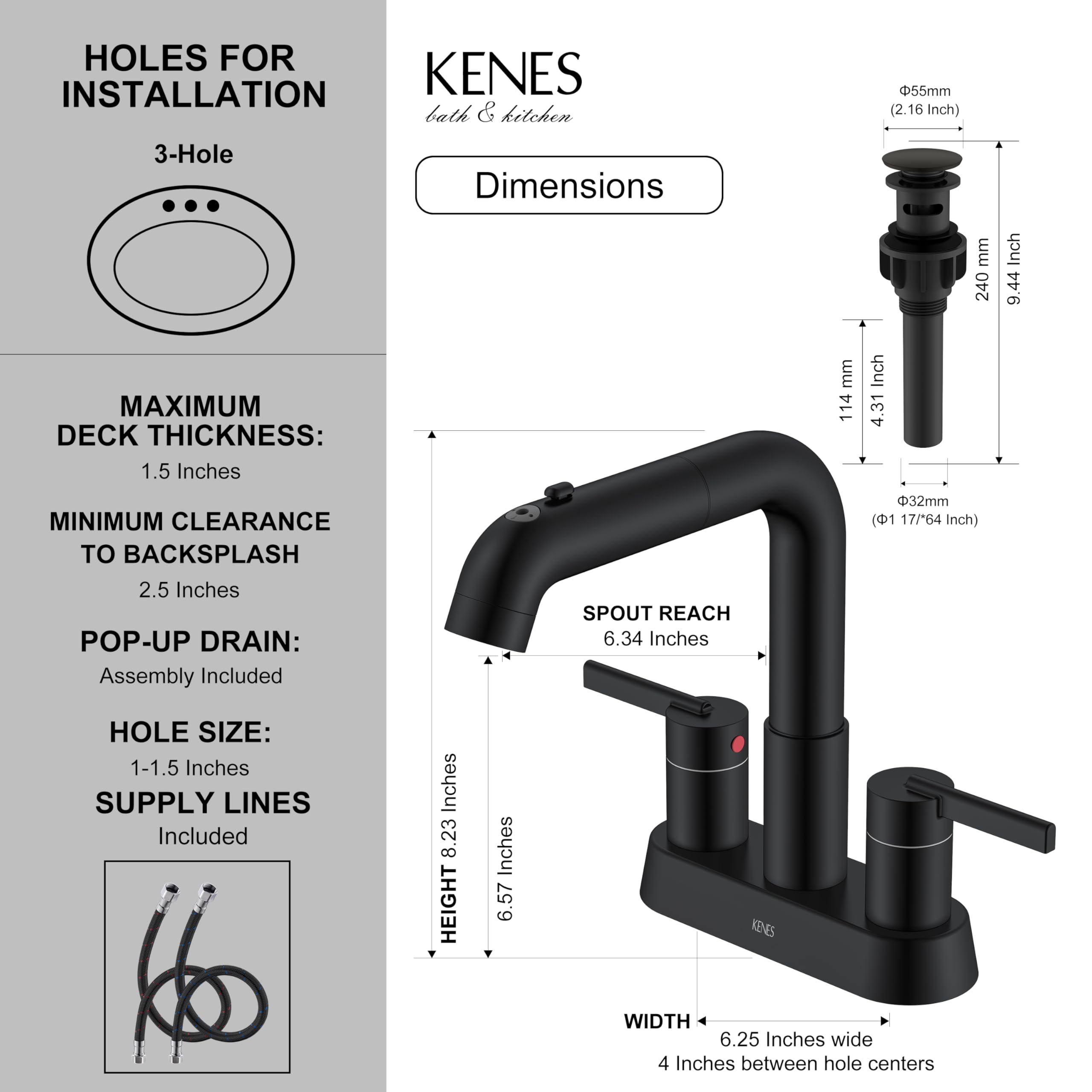 KENES supply lines and plumbing connections for reliable water delivery