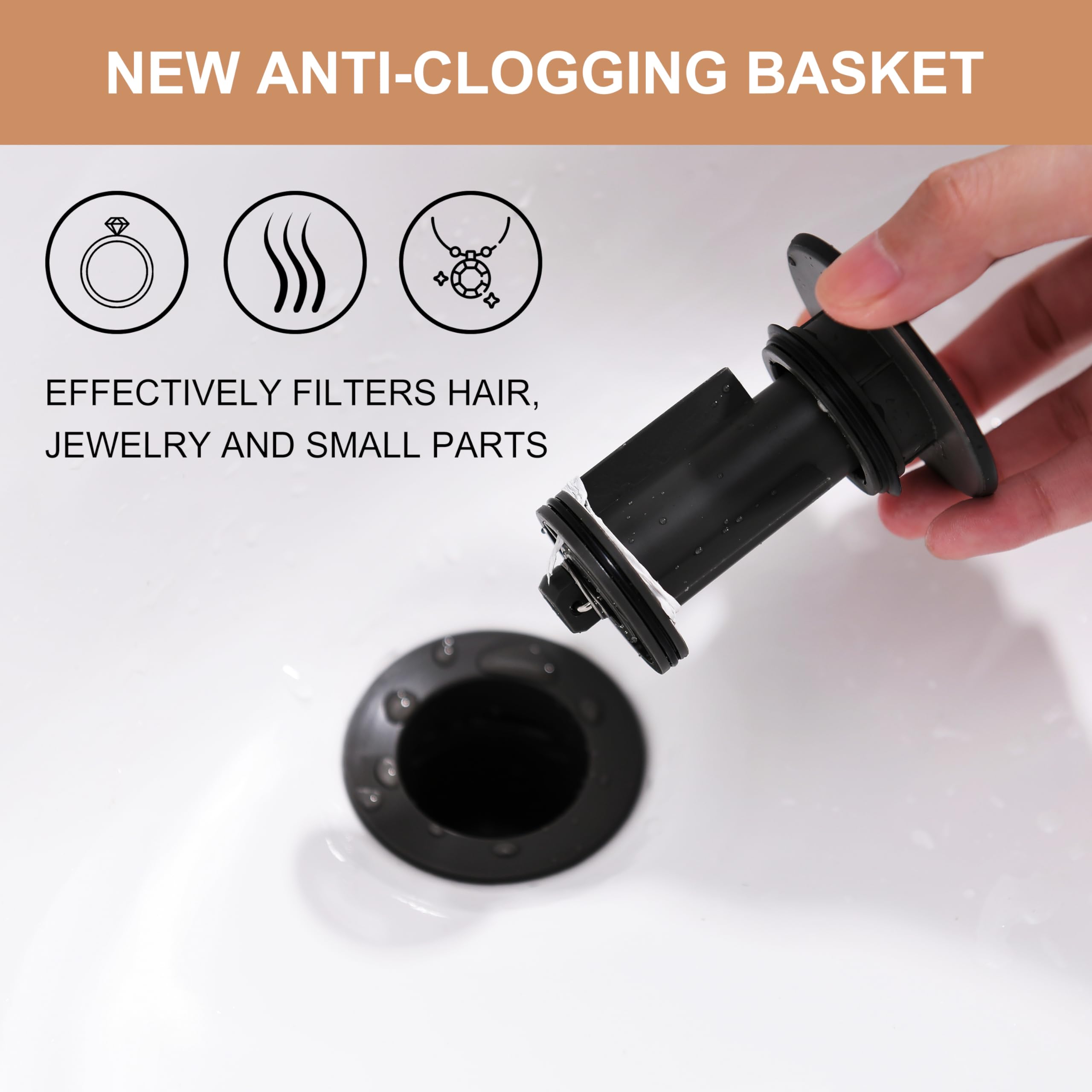 KENES spring-loaded button drain for smooth, reliable opening.