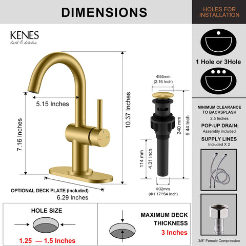 KENES supply lines included for a leak-free setup