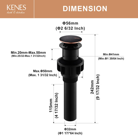 KENES universal 1-3/4 inch drain fits most sinks.