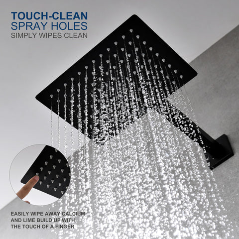 KENES wall-mounted matte black shower faucet set for sleek installation