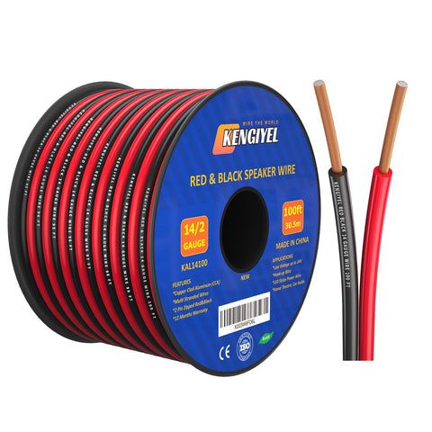 KENGIYEL speaker wire 14awg 100ft red and black for LED strip connections