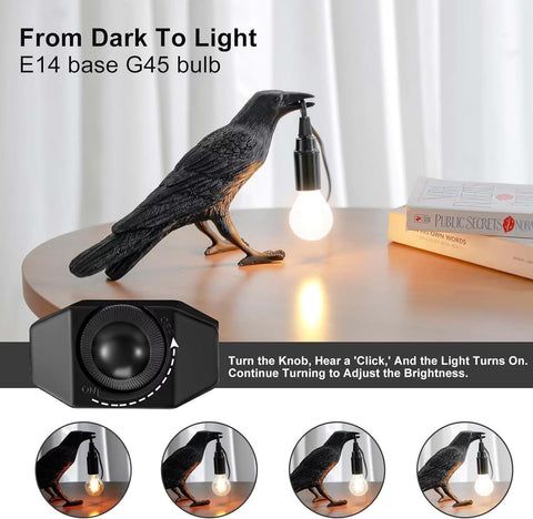 KENJIEY Raven Lamp Gothic decor accent for living room ambience