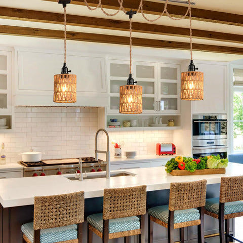 KENMI kitchen island lighting idea enhances gatherings with warm glow