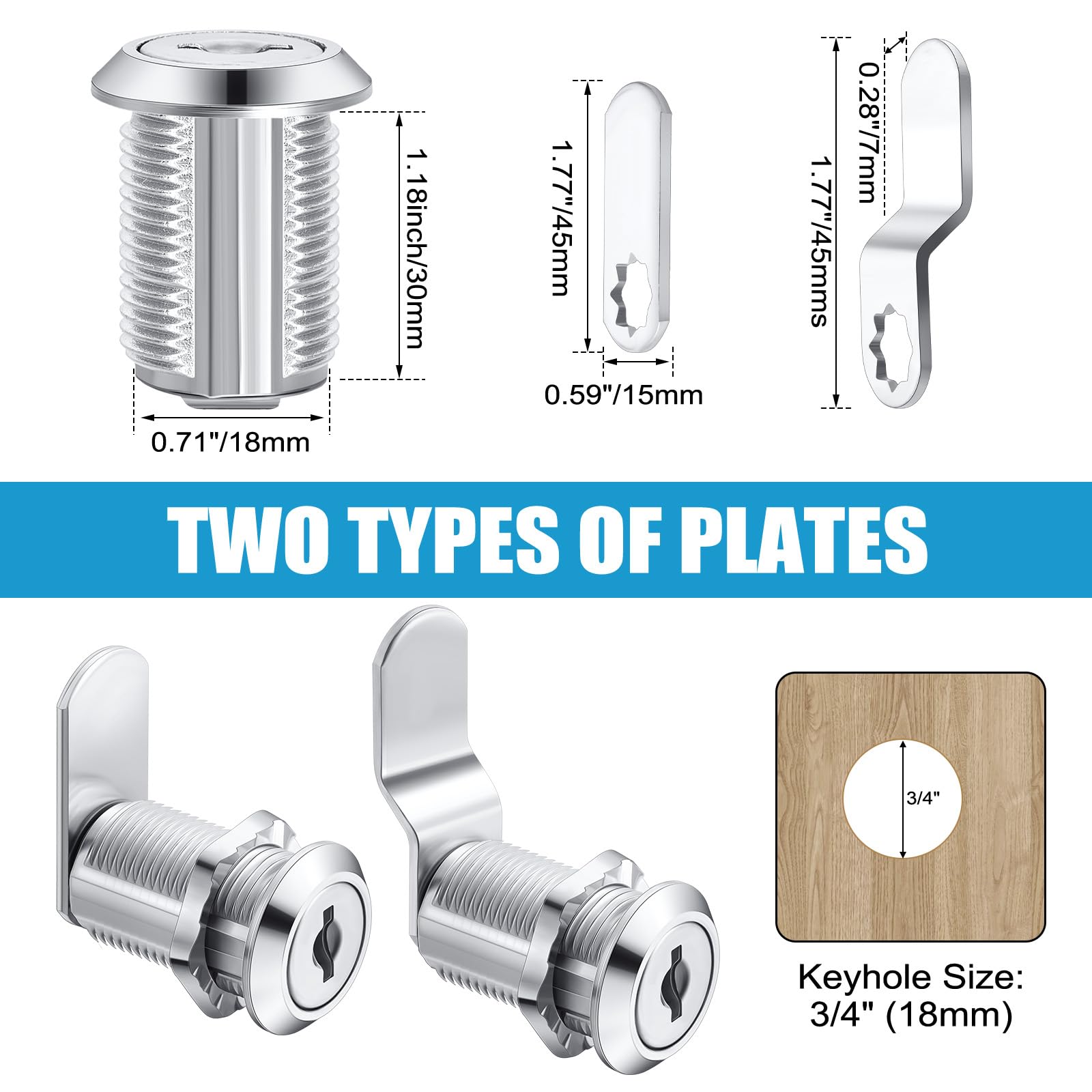 Kenning lock plates two types for versatile mounting options