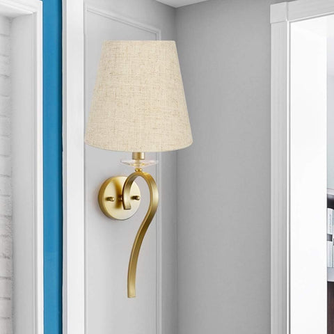 Kenqulio clip-on shade on wall sconce for versatile decor.