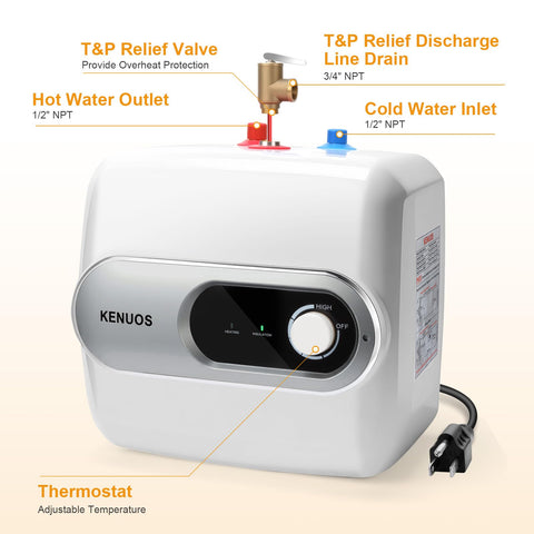 KENUOS insulated glass-lined tank minimizes heat loss.