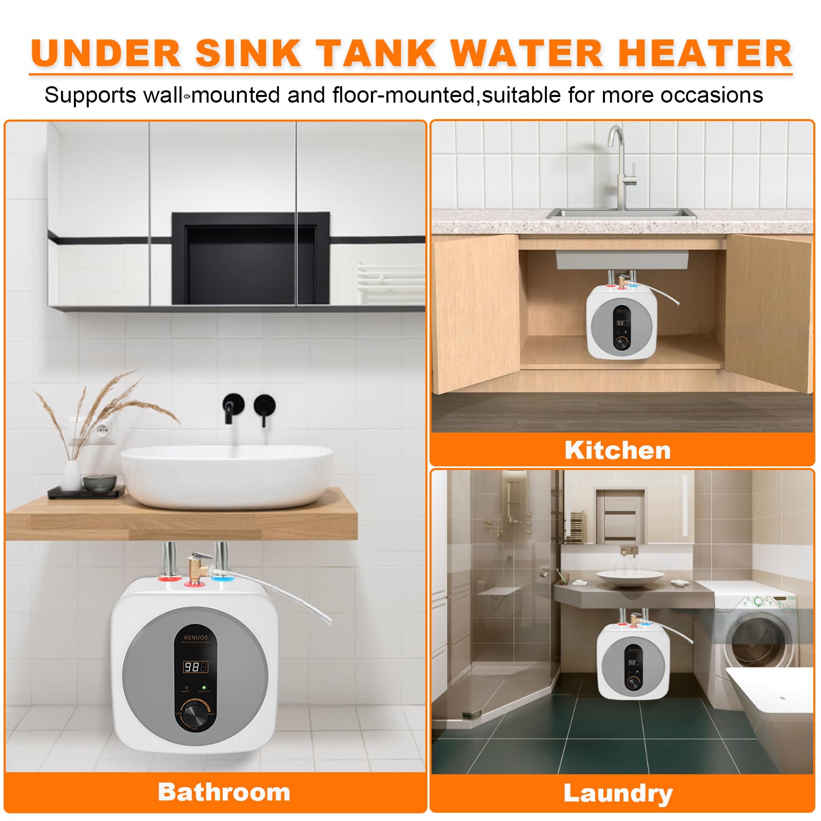 KENUOS 3-way diverter valve enables hot water to two sinks.