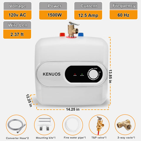 KENUOS under sink heater mounting kit included for quick installation